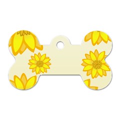 Sunflowers Flower Floral Yellow Dog Tag Bone (one Side) by Mariart