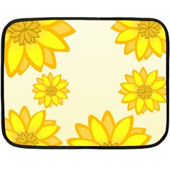 Sunflowers Flower Floral Yellow Fleece Blanket (mini) by Mariart