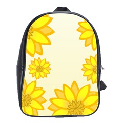 Sunflowers Flower Floral Yellow School Bags(large)  by Mariart