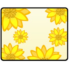 Sunflowers Flower Floral Yellow Fleece Blanket (medium)  by Mariart