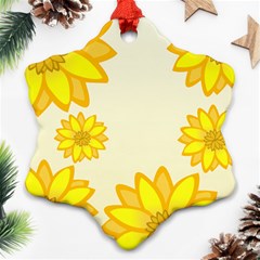 Sunflowers Flower Floral Yellow Snowflake Ornament (two Sides) by Mariart