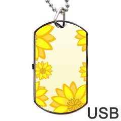 Sunflowers Flower Floral Yellow Dog Tag Usb Flash (two Sides) by Mariart