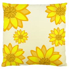 Sunflowers Flower Floral Yellow Large Cushion Case (one Side) by Mariart