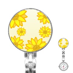 Sunflowers Flower Floral Yellow Stainless Steel Nurses Watch by Mariart