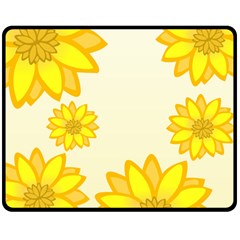 Sunflowers Flower Floral Yellow Double Sided Fleece Blanket (medium)  by Mariart