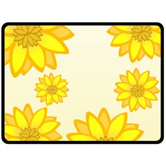 Sunflowers Flower Floral Yellow Double Sided Fleece Blanket (large)  by Mariart