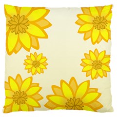 Sunflowers Flower Floral Yellow Standard Flano Cushion Case (one Side) by Mariart