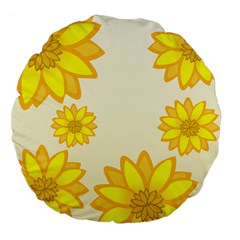 Sunflowers Flower Floral Yellow Large 18  Premium Flano Round Cushions by Mariart