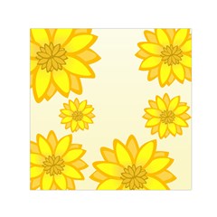 Sunflowers Flower Floral Yellow Small Satin Scarf (square) by Mariart