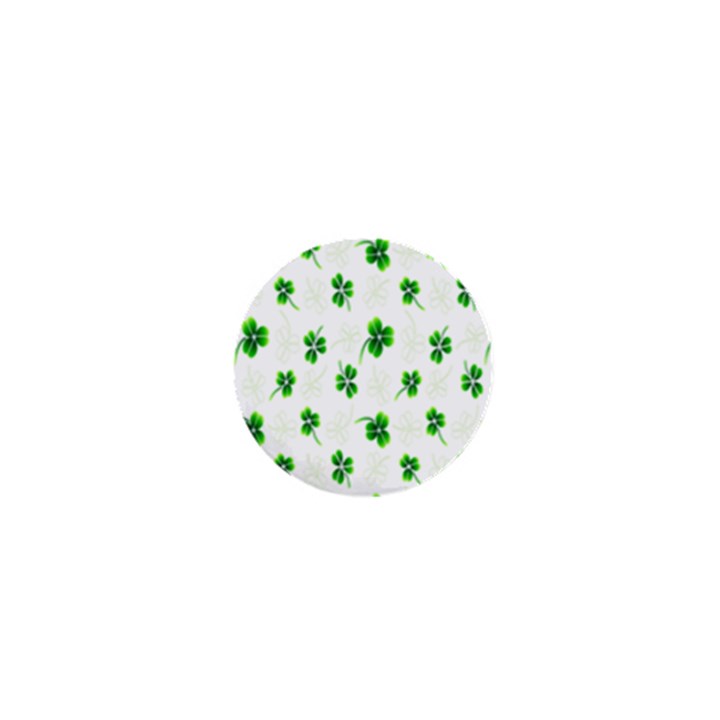 Leaf Green White 1  Mini Buttons