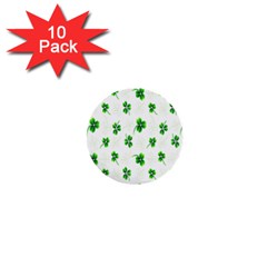 Leaf Green White 1  Mini Buttons (10 Pack)  by Mariart