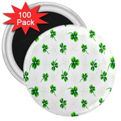 Leaf Green White 3  Magnets (100 Pack) by Mariart