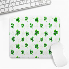 Leaf Green White Large Mousepads by Mariart