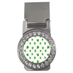 Leaf Green White Money Clips (cz) 