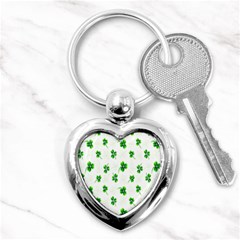 Leaf Green White Key Chains (heart)  by Mariart