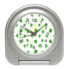 Leaf Green White Travel Alarm Clocks by Mariart