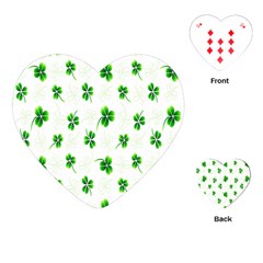 Leaf Green White Playing Cards (heart)  by Mariart