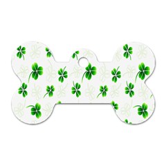 Leaf Green White Dog Tag Bone (one Side) by Mariart