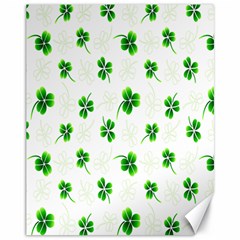 Leaf Green White Canvas 11  X 14   by Mariart