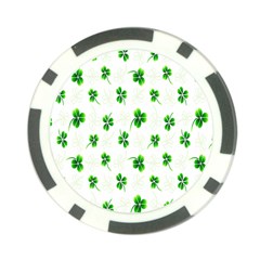 Leaf Green White Poker Chip Card Guard by Mariart