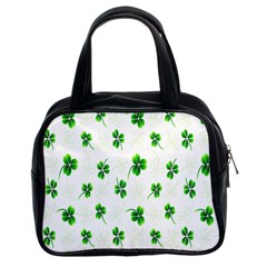 Leaf Green White Classic Handbags (2 Sides) by Mariart