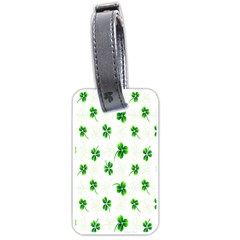 Leaf Green White Luggage Tags (one Side)  by Mariart