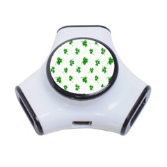 Leaf Green White 3-port Usb Hub by Mariart