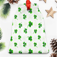 Leaf Green White Ornament (bell) by Mariart