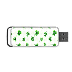 Leaf Green White Portable Usb Flash (one Side) by Mariart