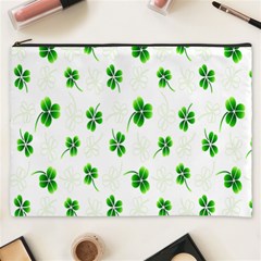 Leaf Green White Cosmetic Bag (xxxl)  by Mariart