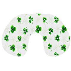 Leaf Green White Travel Neck Pillows by Mariart