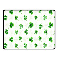 Leaf Green White Double Sided Fleece Blanket (small)  by Mariart