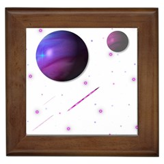 Space Transparent Purple Moon Star Framed Tiles by Mariart