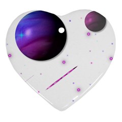 Space Transparent Purple Moon Star Ornament (heart) by Mariart