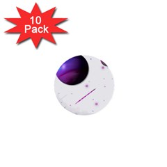 Space Transparent Purple Moon Star 1  Mini Buttons (10 Pack)  by Mariart