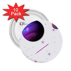 Space Transparent Purple Moon Star 2 25  Buttons (10 Pack)  by Mariart