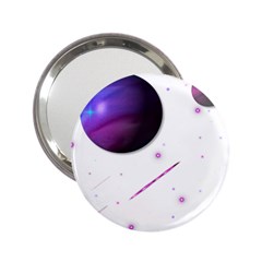 Space Transparent Purple Moon Star 2 25  Handbag Mirrors by Mariart