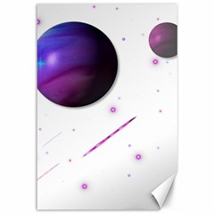 Space Transparent Purple Moon Star Canvas 12  X 18   by Mariart