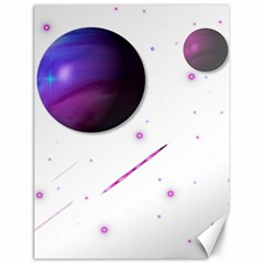 Space Transparent Purple Moon Star Canvas 18  X 24   by Mariart