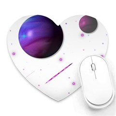 Space Transparent Purple Moon Star Heart Mousepads by Mariart