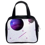 Space Transparent Purple Moon Star Classic Handbags (2 Sides) Front