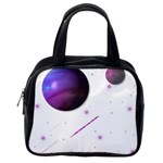 Space Transparent Purple Moon Star Classic Handbags (2 Sides) Back