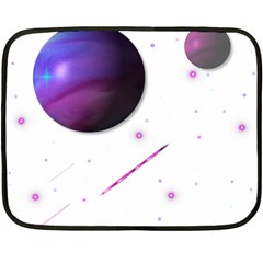 Space Transparent Purple Moon Star Double Sided Fleece Blanket (mini)  by Mariart