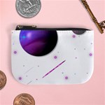 Space Transparent Purple Moon Star Mini Coin Purses Front