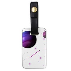 Space Transparent Purple Moon Star Luggage Tags (one Side)  by Mariart