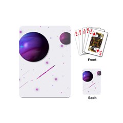 Space Transparent Purple Moon Star Playing Cards (mini)  by Mariart