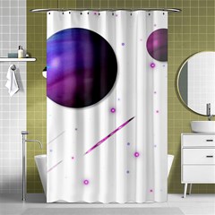 Space Transparent Purple Moon Star Shower Curtain 48  X 72  (small)  by Mariart