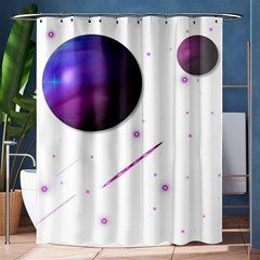 Space Transparent Purple Moon Star Shower Curtain 60  X 72  (medium)  by Mariart