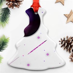 Space Transparent Purple Moon Star Christmas Tree Ornament (two Sides) by Mariart