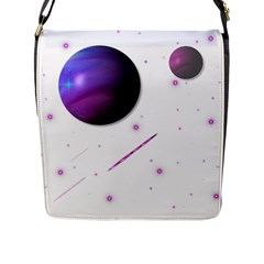 Space Transparent Purple Moon Star Flap Messenger Bag (l)  by Mariart